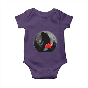 Bigfoot Heart Valentines Day Baby Onesie Funny Valentine Sasquatch Lovers TS10 Purple Print Your Wear