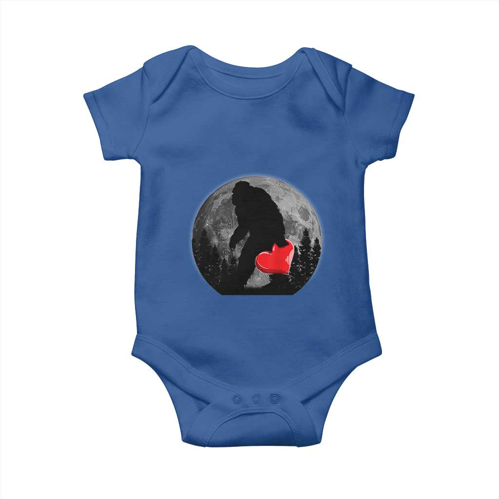 Bigfoot Heart Valentines Day Baby Onesie Funny Valentine Sasquatch Lovers TS10 Royal Blue Print Your Wear
