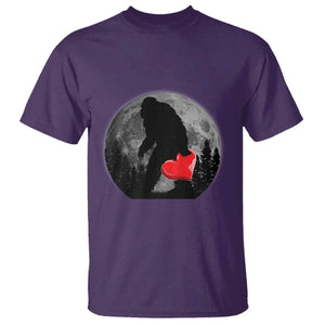 Bigfoot Heart Valentines Day T Shirt Funny Valentine Sasquatch Lovers TS10 Purple Print Your Wear