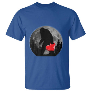Bigfoot Heart Valentines Day T Shirt Funny Valentine Sasquatch Lovers TS10 Royal Blue Print Your Wear