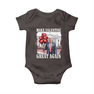 Happy Trump Valentines Day Baby Onesie Daddys Home White House 2025 Make Valentine Great Again TS10 Dark Chocolate Print Your Wear