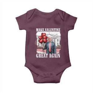 Happy Trump Valentines Day Baby Onesie Daddys Home White House 2025 Make Valentine Great Again TS10 Maroon Print Your Wear