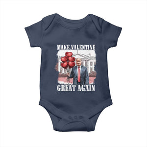 Happy Trump Valentines Day Baby Onesie Daddys Home White House 2025 Make Valentine Great Again TS10 Navy Print Your Wear