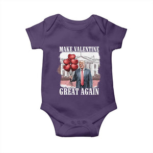 Happy Trump Valentines Day Baby Onesie Daddys Home White House 2025 Make Valentine Great Again TS10 Purple Print Your Wear