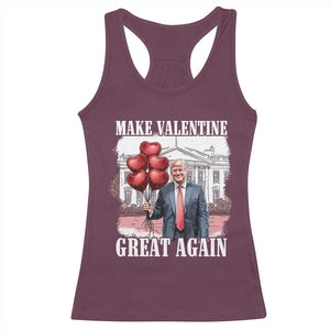 Happy Trump Valentines Day Racerback Tank Top Daddys Home White House 2025 Make Valentine Great Again TS10 Maroon Print Your Wear