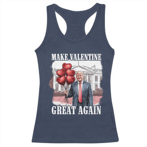 Happy Trump Valentines Day Racerback Tank Top Daddys Home White House 2025 Make Valentine Great Again TS10 Navy Print Your Wear