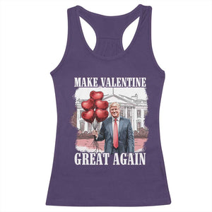Happy Trump Valentines Day Racerback Tank Top Daddys Home White House 2025 Make Valentine Great Again TS10 Purple Print Your Wear