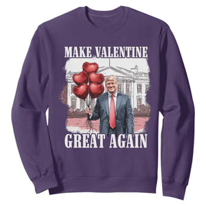 Happy Trump Valentines Day Sweatshirt Daddys Home White House 2025 Make Valentine Great Again TS10 Purple Print Your Wear