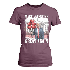 Happy Trump Valentines Day T Shirt For Women Daddys Home White House 2025 Make Valentine Great Again TS10 Maroon Print Your Wear