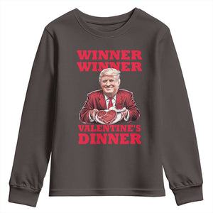 Trump Valentine Youth Sweatshirt Winner Valentine Dinner TS10 Dark Chocolate Print Your Wear