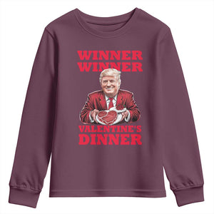 Trump Valentine Youth Sweatshirt Winner Valentine Dinner TS10 Maroon Print Your Wear