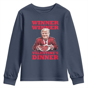 Trump Valentine Youth Sweatshirt Winner Valentine Dinner TS10 Navy Print Your Wear