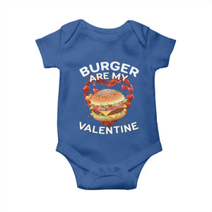 Burger Is My Valentine Funny Valentines Day Baby Onesie TS10 Royal Blue Print Your Wear