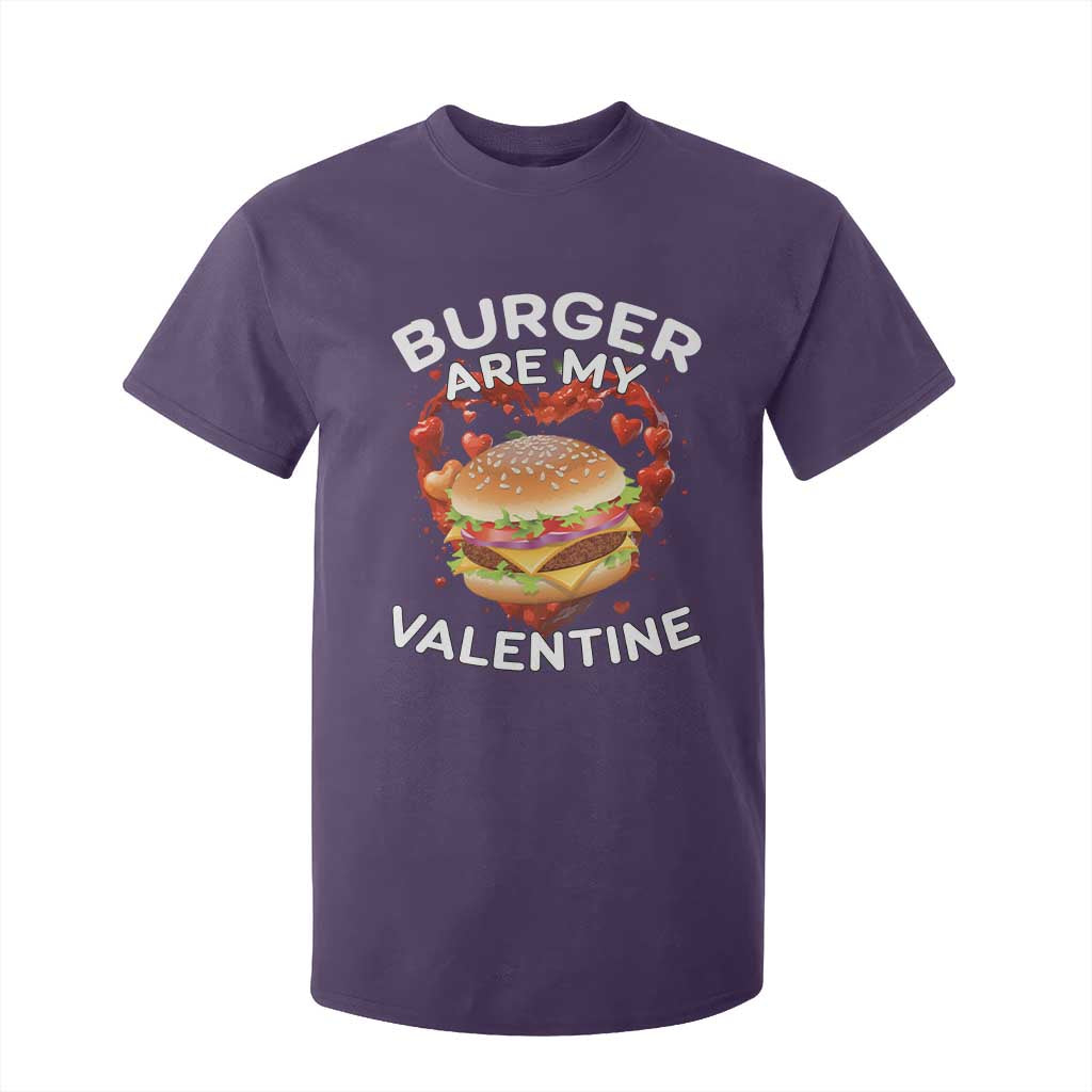 Burger Is My Valentine Funny Valentines Day T Shirt For Kid TS10 Purple Print Your Wear
