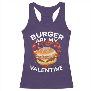 Burger Is My Valentine Funny Valentines Day Racerback Tank Top TS10 Purple Print Your Wear