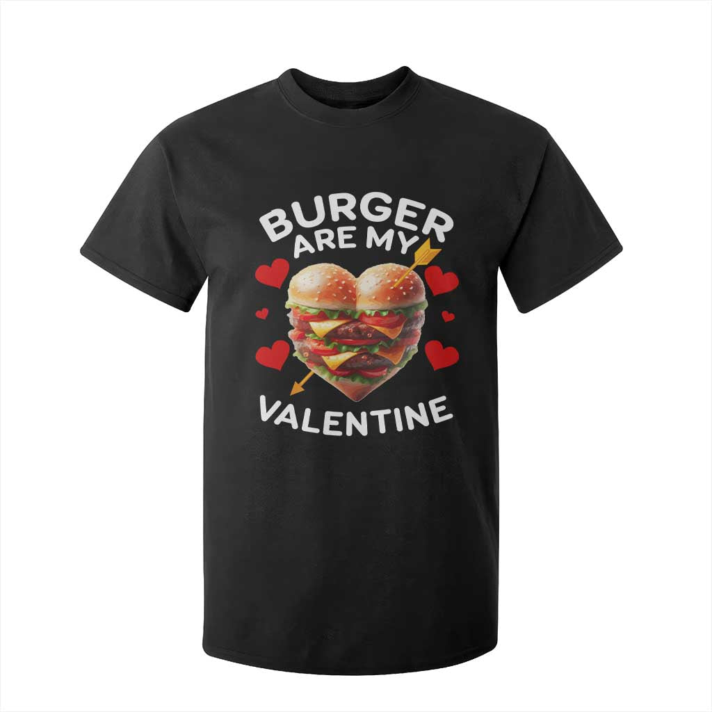 Funny Burger Is My Valentine Valentines Day Heart T Shirt For Kid TS10 Black Print Your Wear