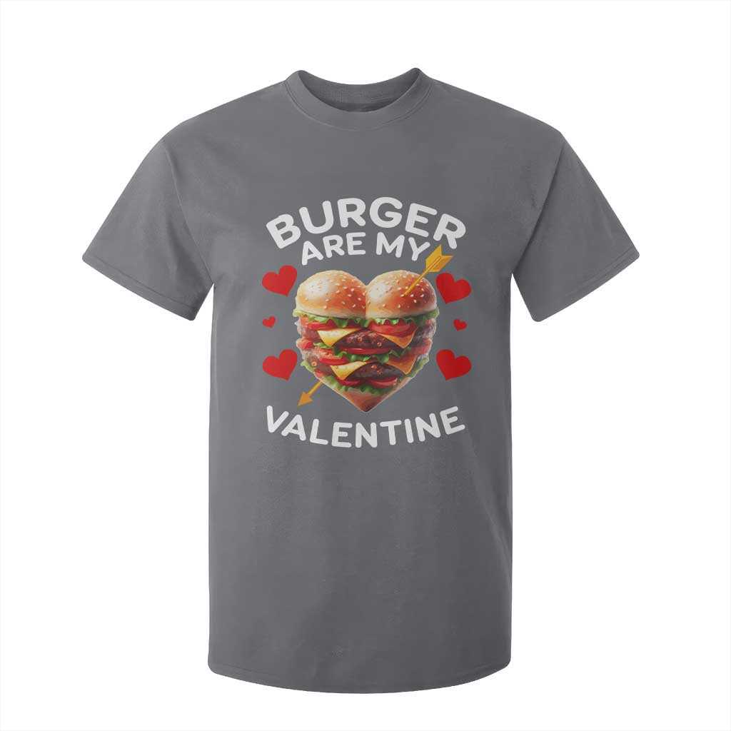 Funny Burger Is My Valentine Valentines Day Heart T Shirt For Kid TS10 Charcoal Print Your Wear