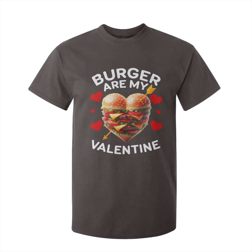 Funny Burger Is My Valentine Valentines Day Heart T Shirt For Kid TS10 Dark Chocolate Print Your Wear