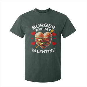 Funny Burger Is My Valentine Valentines Day Heart T Shirt For Kid TS10 Dark Forest Green Print Your Wear