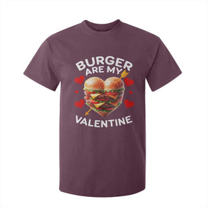 Funny Burger Is My Valentine Valentines Day Heart T Shirt For Kid TS10 Maroon Print Your Wear