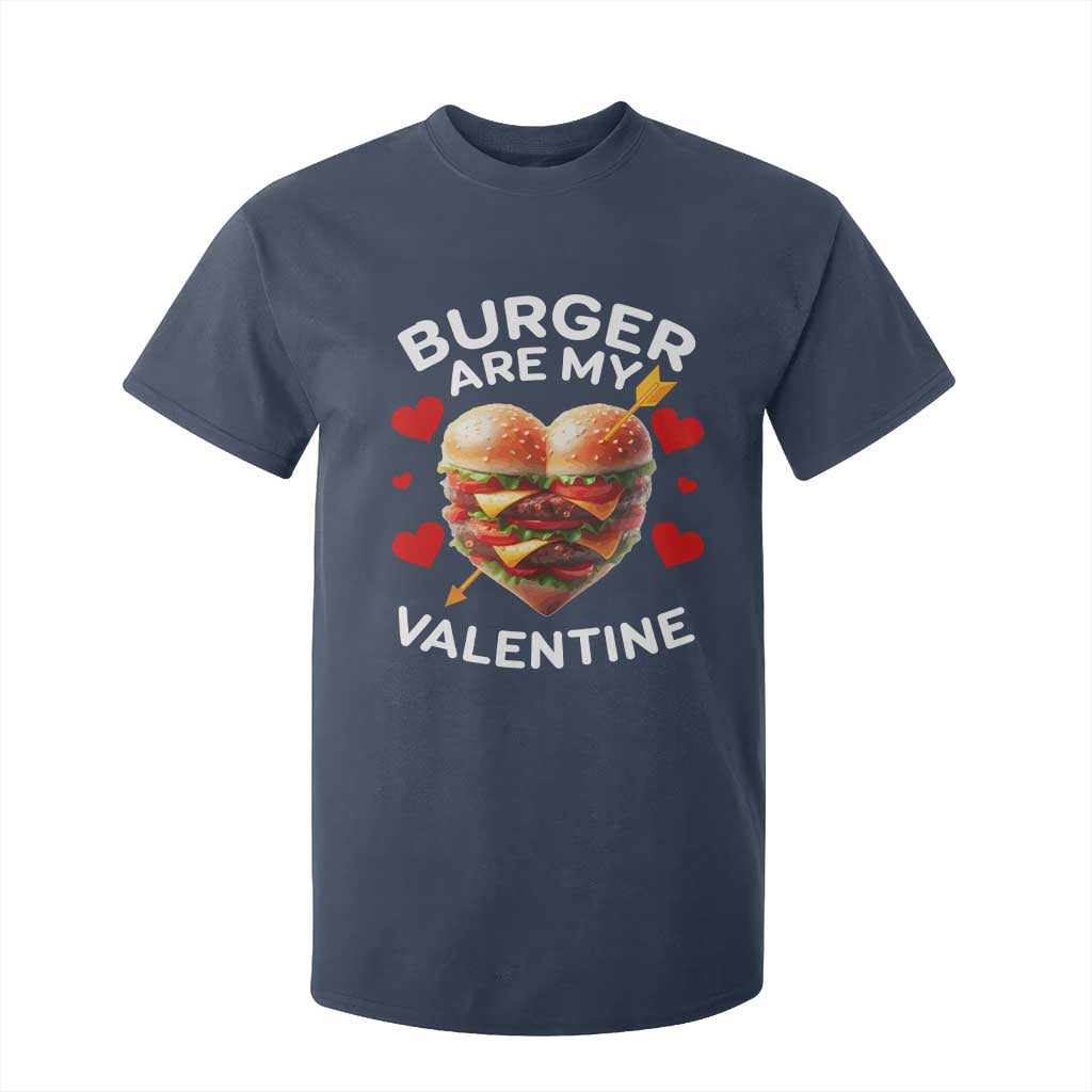 Funny Burger Is My Valentine Valentines Day Heart T Shirt For Kid TS10 Navy Print Your Wear
