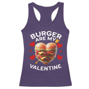 Funny Burger Is My Valentine Valentines Day Heart Racerback Tank Top TS10 Purple Print Your Wear