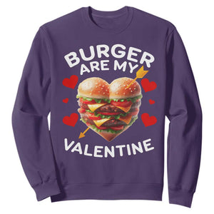 Funny Burger Is My Valentine Valentines Day Heart Sweatshirt TS10 Purple Print Your Wear