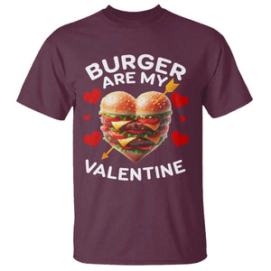 Funny Burger Is My Valentine Valentines Day Heart T Shirt TS10 Maroon Print Your Wear