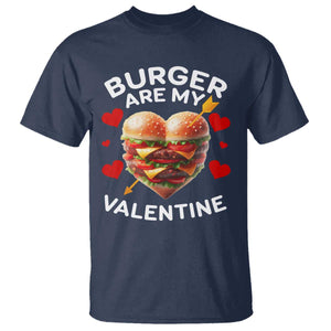 Funny Burger Is My Valentine Valentines Day Heart T Shirt TS10 Navy Print Your Wear