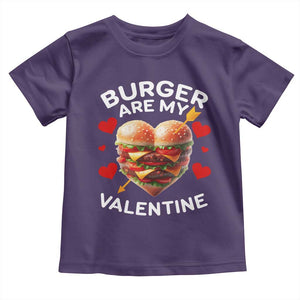 Funny Burger Is My Valentine Valentines Day Heart Toddler T Shirt TS10 Purple Print Your Wear