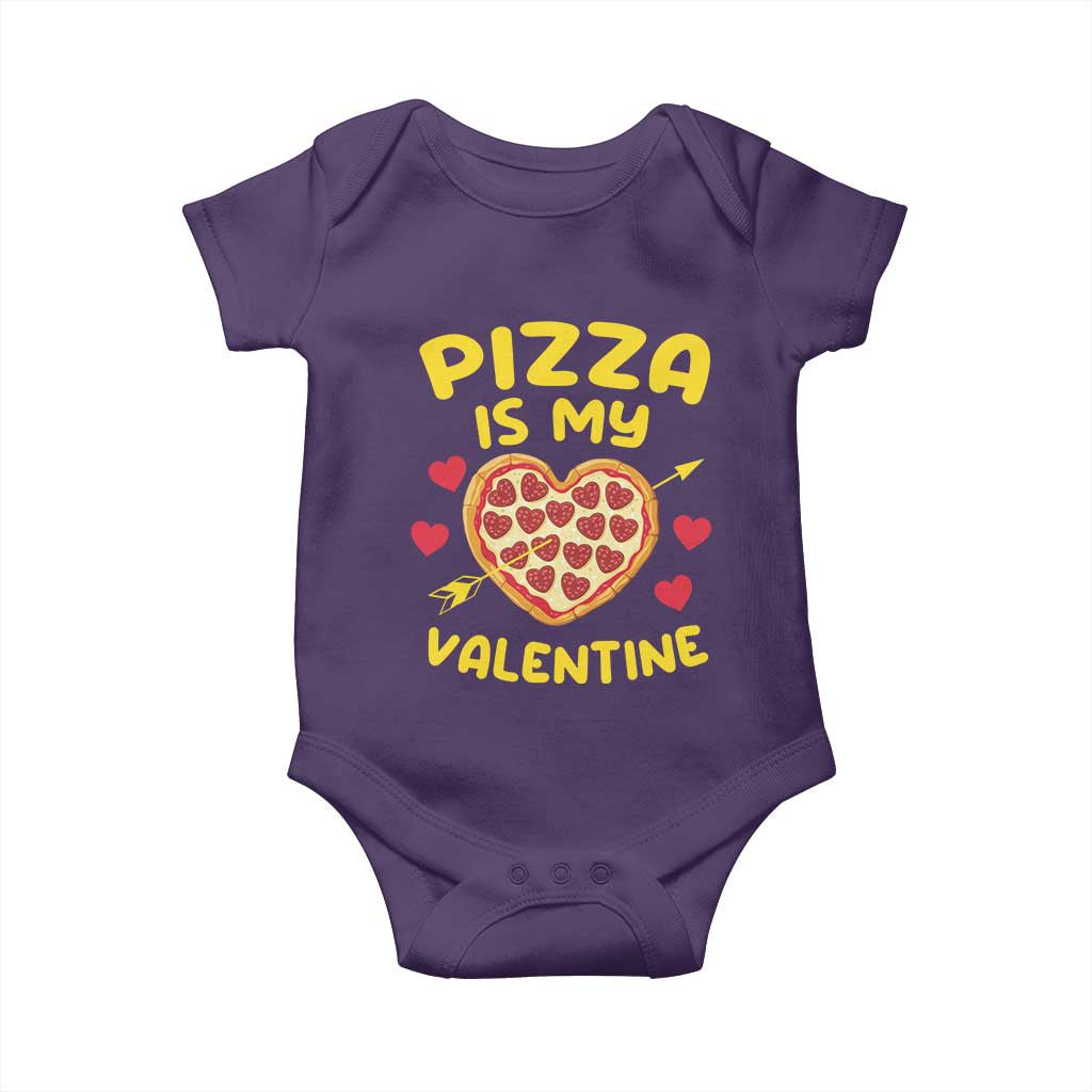 Pizza Is My Valentine Valentines Day Heart Pepperoni Lover Baby Onesie TS10 Purple Print Your Wear
