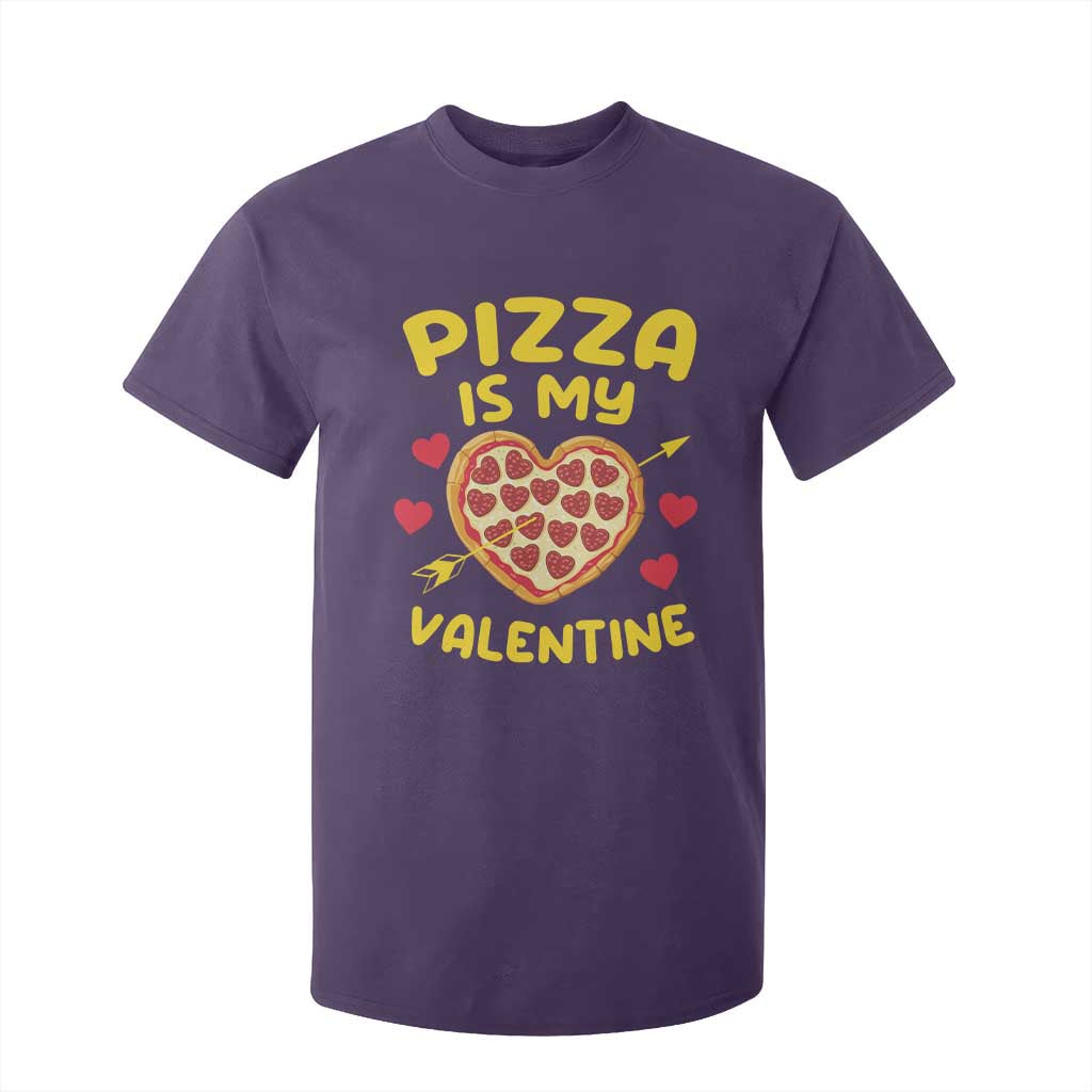 Pizza Is My Valentine Valentines Day Heart Pepperoni Lover T Shirt For Kid TS10 Purple Print Your Wear