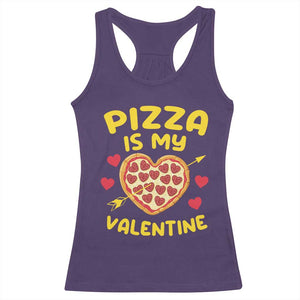 Pizza Is My Valentine Valentines Day Heart Pepperoni Lover Racerback Tank Top TS10 Purple Print Your Wear