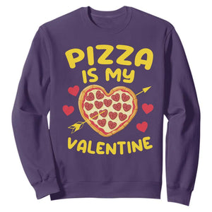 Pizza Is My Valentine Valentines Day Heart Pepperoni Lover Sweatshirt TS10 Purple Print Your Wear