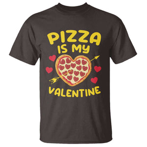 Pizza Is My Valentine Valentines Day Heart Pepperoni Lover T Shirt TS10 Dark Chocolate Print Your Wear
