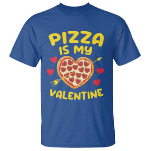 Pizza Is My Valentine Valentines Day Heart Pepperoni Lover T Shirt TS10 Royal Blue Print Your Wear