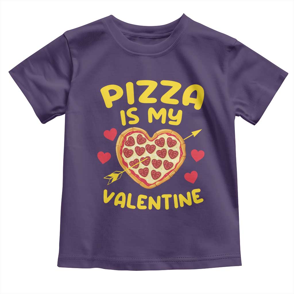 Pizza Is My Valentine Valentines Day Heart Pepperoni Lover Toddler T Shirt TS10 Purple Print Your Wear