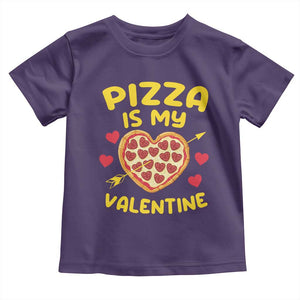 Pizza Is My Valentine Valentines Day Heart Pepperoni Lover Toddler T Shirt TS10 Purple Print Your Wear
