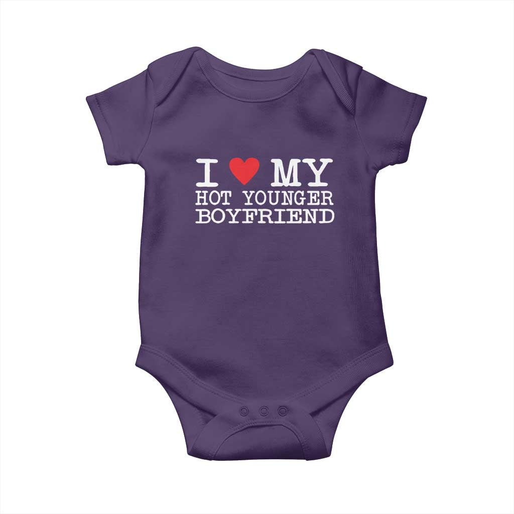 I Love My Hot Younger Boyfriend Baby Onesie TS10 Purple Print Your Wear
