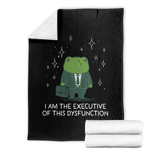 Funny Frog Throw Blanket I Am The Executive Of This Dysfunction TS10 Black Print Your Wear