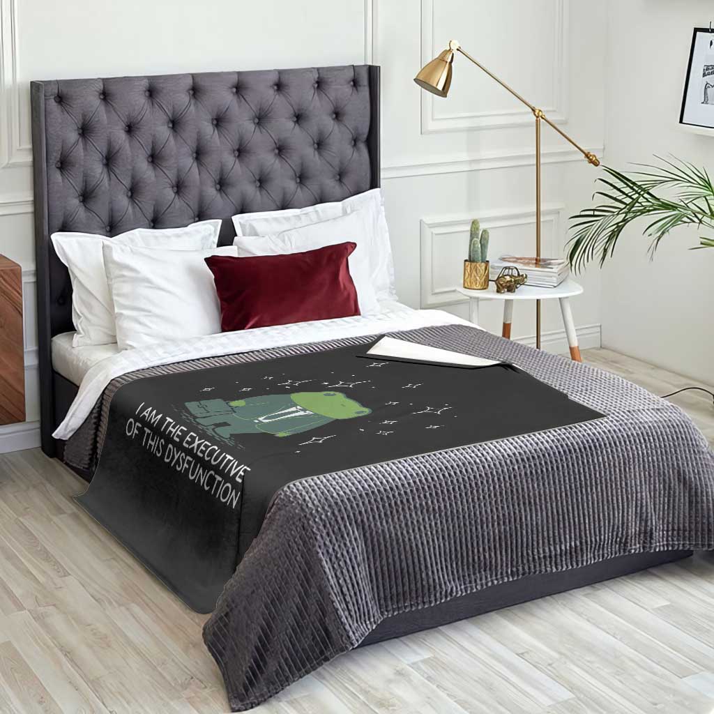 Funny Frog Throw Blanket I Am The Executive Of This Dysfunction TS10 Print Your Wear