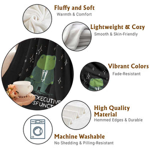 Funny Frog Throw Blanket I Am The Executive Of This Dysfunction TS10 Print Your Wear