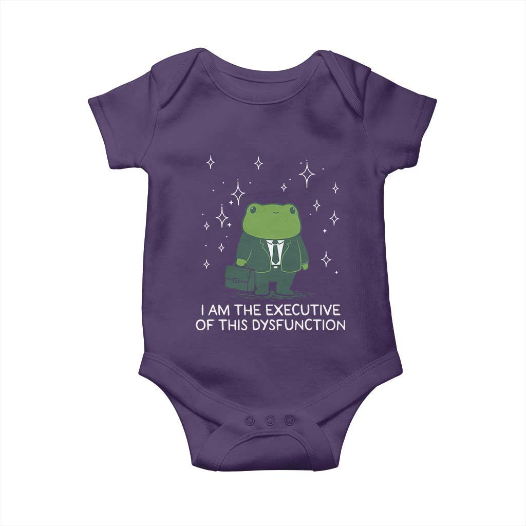 Funny Frog Baby Onesie I Am The Executive Of This Dysfunction TS10 Purple Print Your Wear