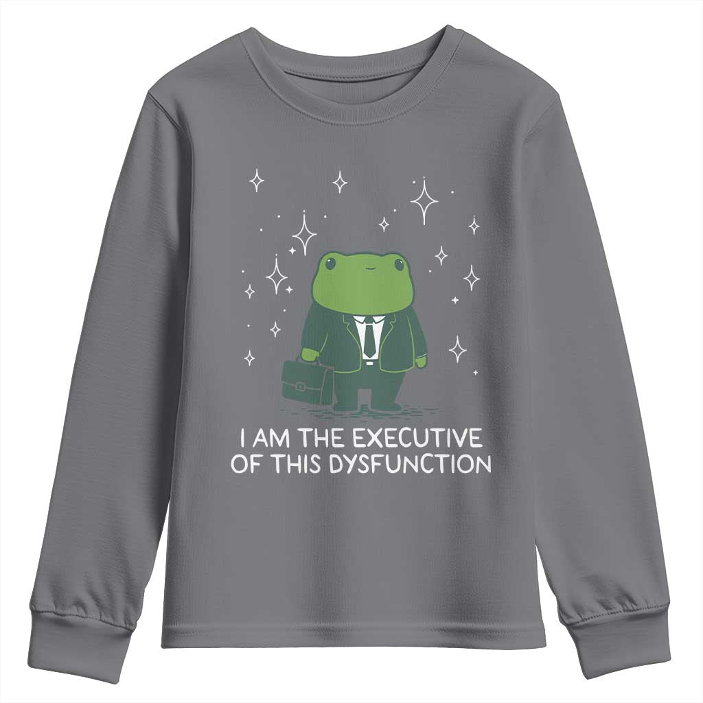 Funny Frog Youth Sweatshirt I Am The Executive Of This Dysfunction TS10 Charcoal Print Your Wear