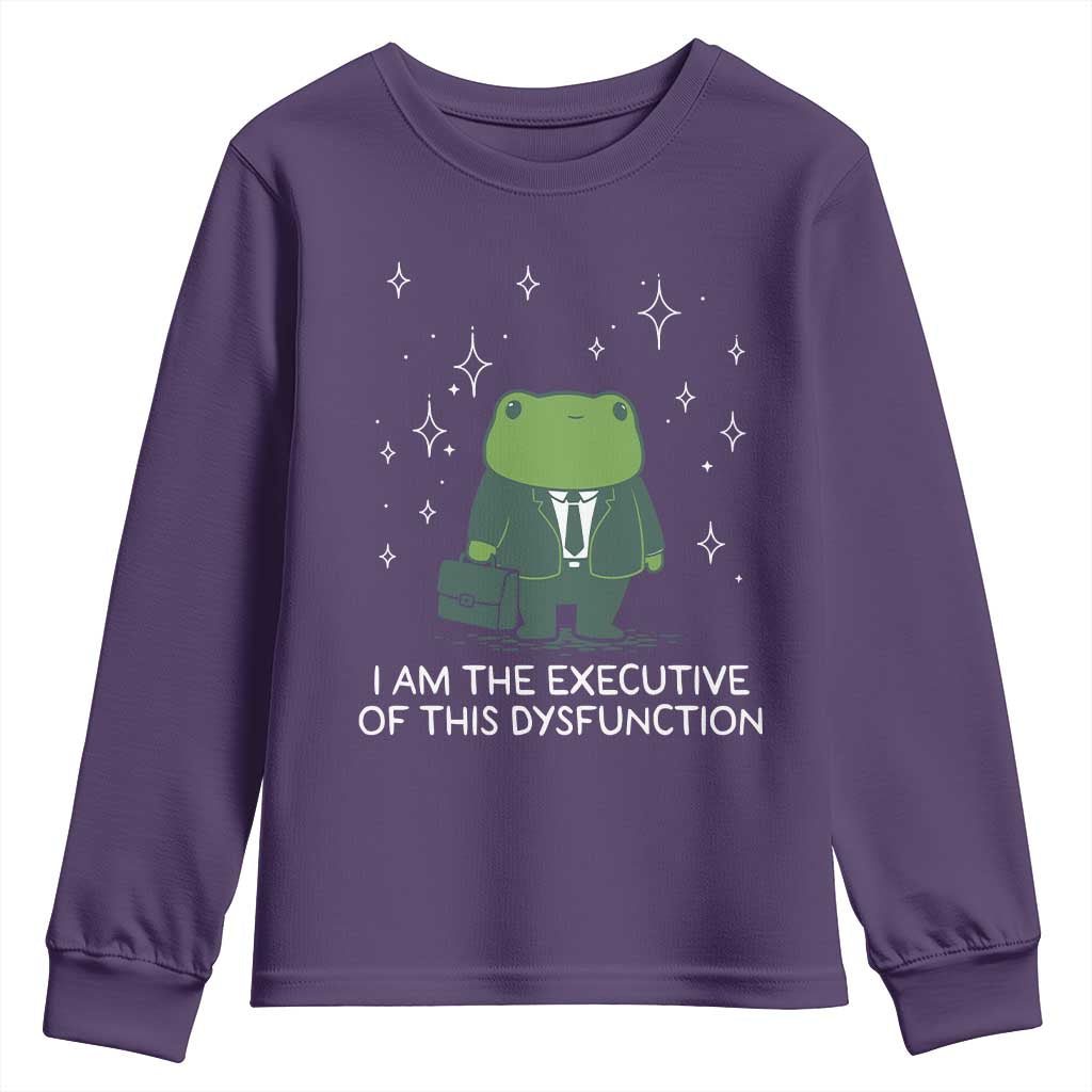 Funny Frog Youth Sweatshirt I Am The Executive Of This Dysfunction TS10 Purple Print Your Wear