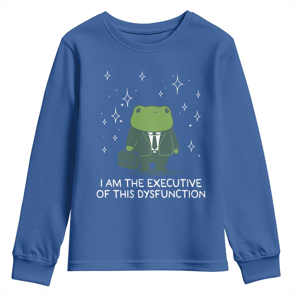 Funny Frog Youth Sweatshirt I Am The Executive Of This Dysfunction TS10 Royal Blue Print Your Wear