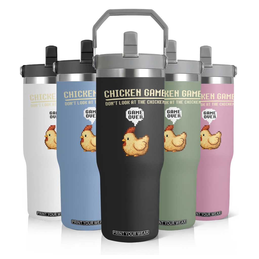 Funny Chicken Flip Straw Tumbler Game Dont Look At The Chicken TS10 Print Your Wear