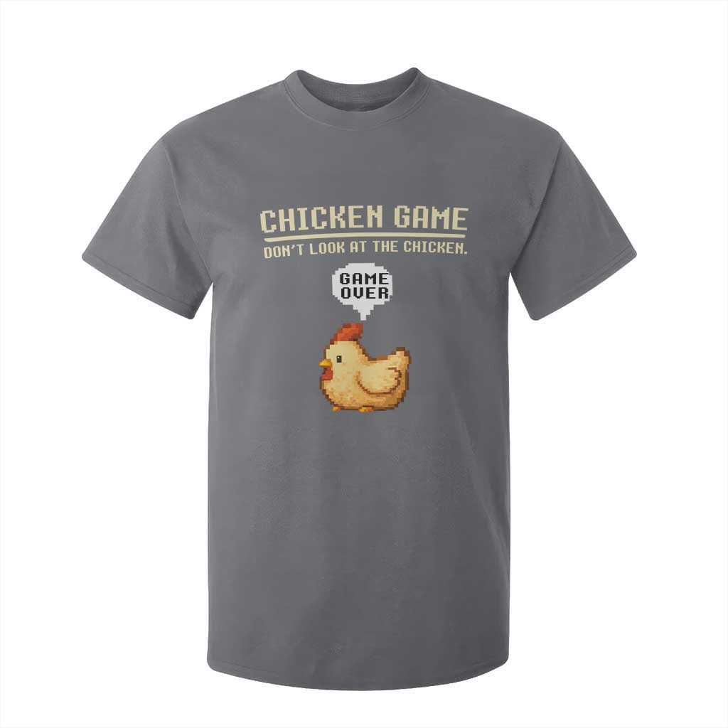 Funny Chicken T Shirt For Kid Game Dont Look At The Chicken TS10 Charcoal Print Your Wear