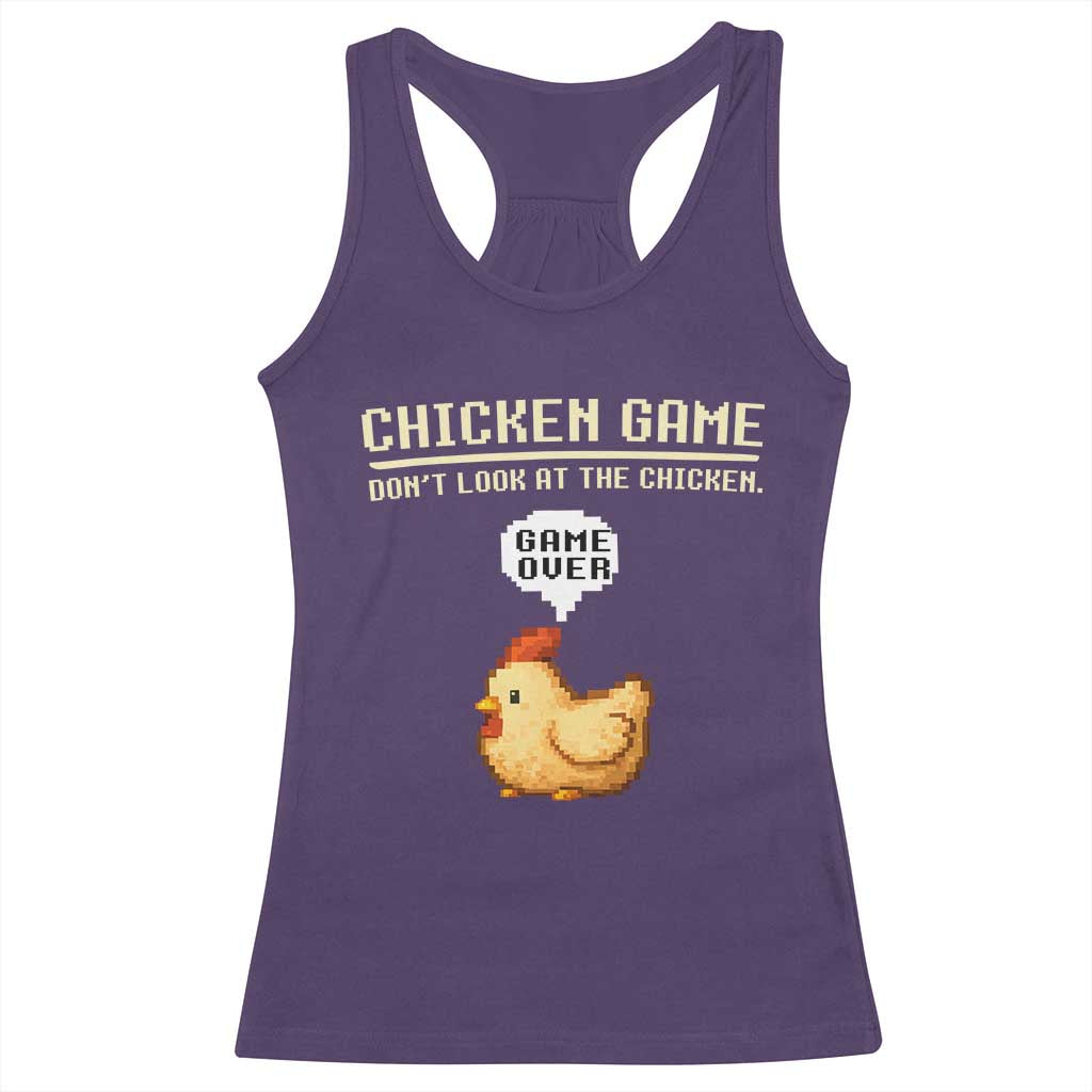 Funny Chicken Racerback Tank Top Game Dont Look At The Chicken TS10 Purple Print Your Wear