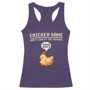 Funny Chicken Racerback Tank Top Game Dont Look At The Chicken TS10 Purple Print Your Wear